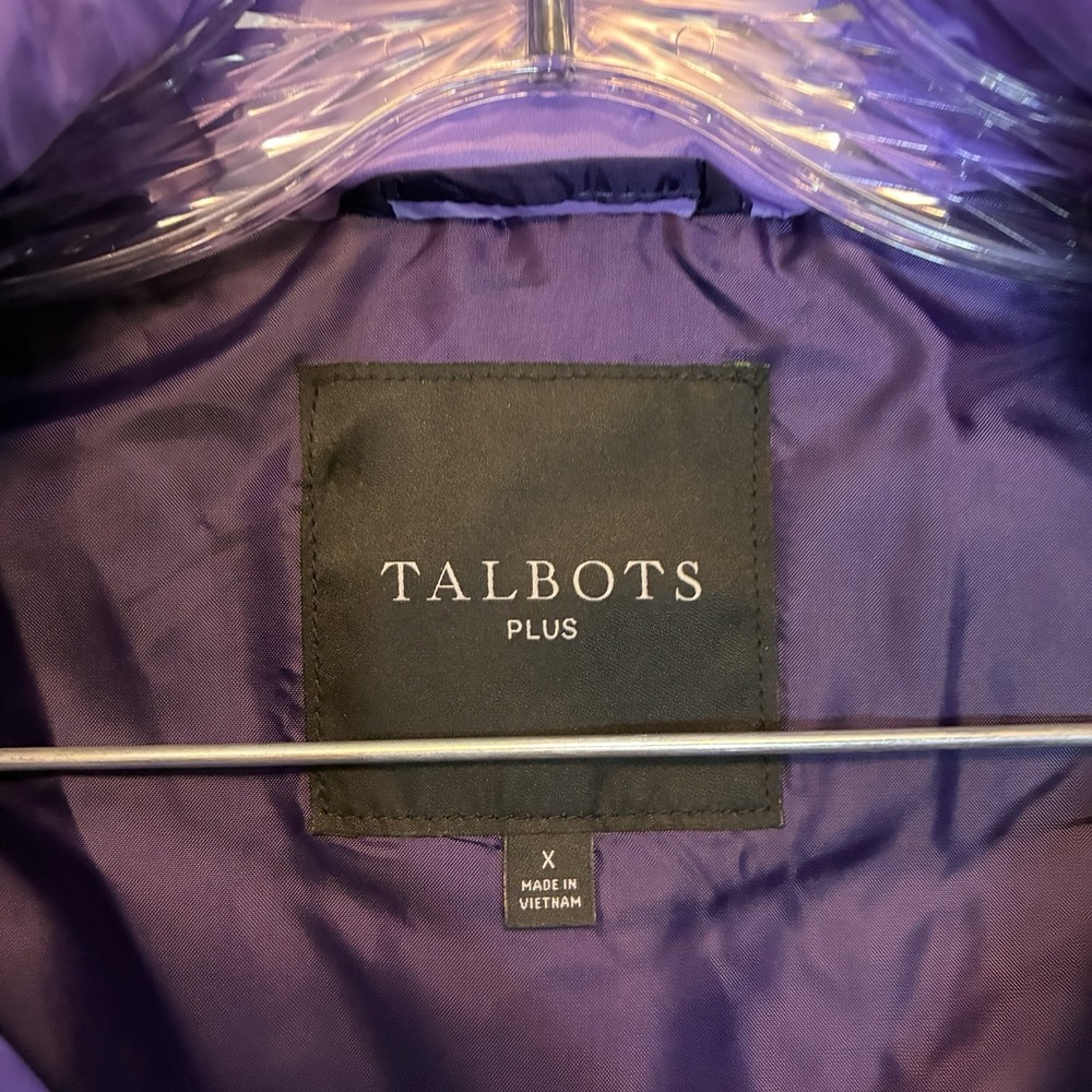 Talbots Women Purple Ombre Down Full Zip Vest X Puffer Quilted Layering Outdoors - Picture 4 of 8